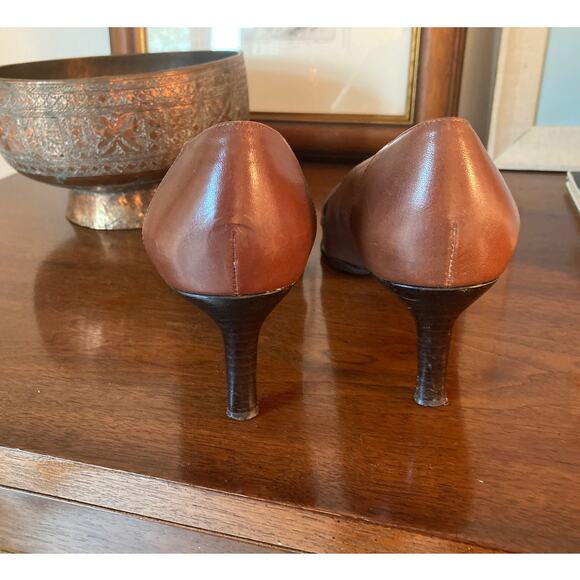 Ralph Lauren Brown Leather Almond Pointed Toe Loafers Vintage ~ Sz 9 ~ So CBK! - Picture 3 of 10